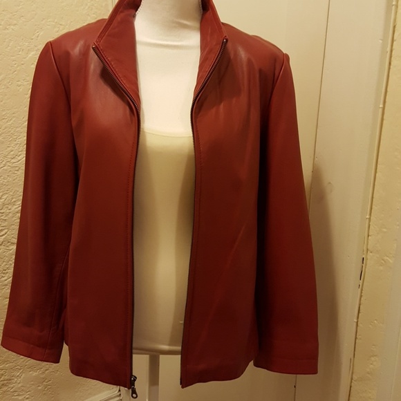 Red leather blazer by Tiboa Leathers. sz s - Picture 3 of 8